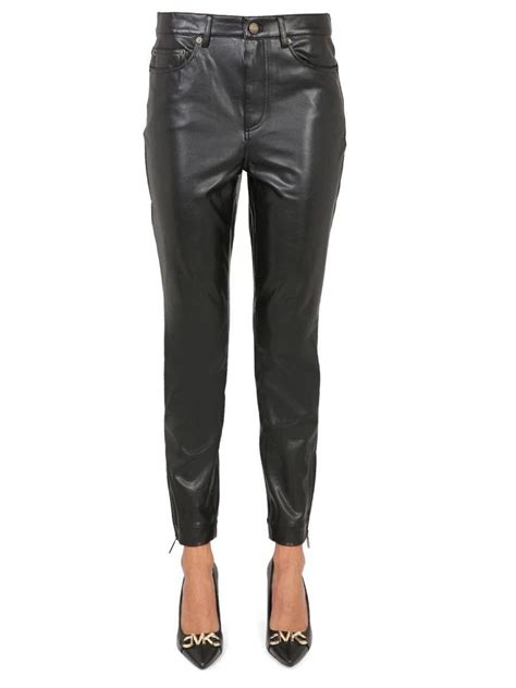 michael michael kors faux leather jogger pants